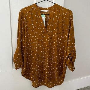 Lush Warren Split Neck Blouse